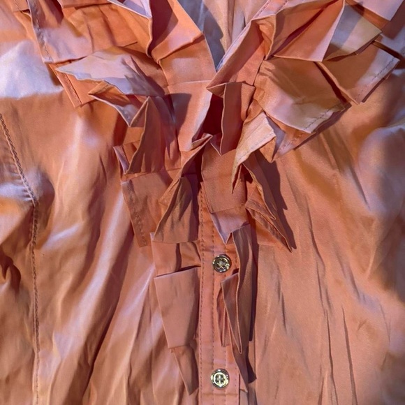 Express Blush Ruffle Front Blouse - Picture 2 of 3